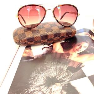 BUNDLE ME! River Island Tortoise Shell & Gold Metal Frame Sunglasses